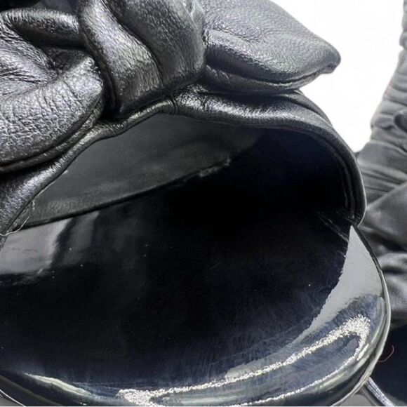 CHANEL Black Pleated Knotted Bow Detail Open Toe Ankle Booties Size EU38 - Picture 5 of 16